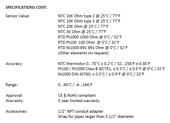 Tasseron spec NTC
